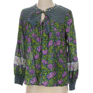 Floral Block Print Peasant Blouse - Rachel Zoe